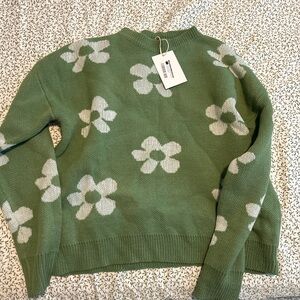 Brand new Green and white floral sweater from a farmers market!